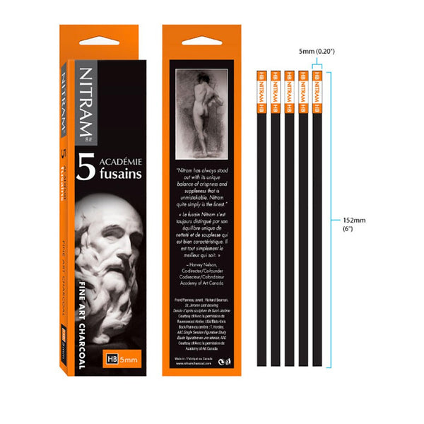 Nitram Fusians Charcoal HB (Pack of 5)